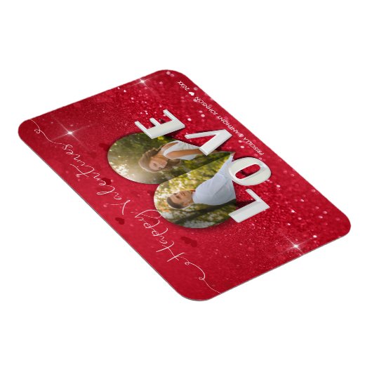 Valentijnsdag Hartfoto Glitter - Foto Magnet Magneet (Rechterzijde)