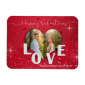 Valentijnsdag Hartfoto Glitter - Foto Magnet Magneet (Horizontaal)