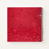 Valentijnsdag Hartfoto Rood Notitieboek Glitter (Achterkant)