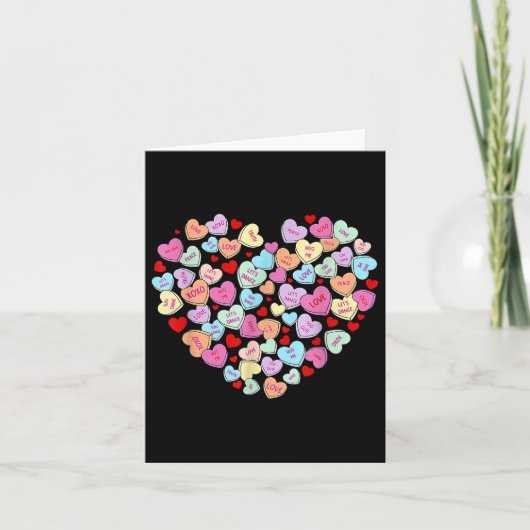 Valentijnsdag Hartgesprek Snoep lieverd Kaart (Voorkant)