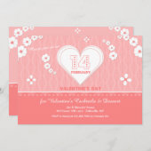 Valentijnsdag hartinvocatie kaart (Voorkant / Achterkant)