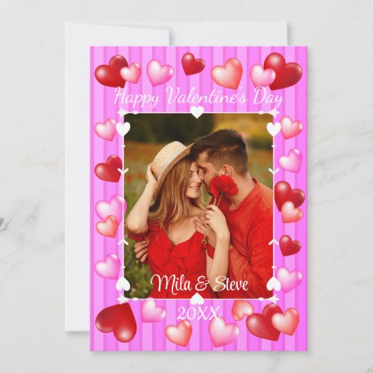 Valentijnsdag Hartjes Feestdagenkaart (Voorkant)