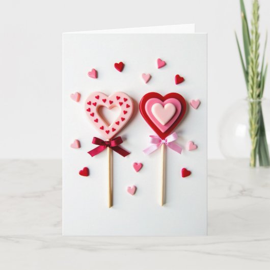 Valentijnsdag Hartjes Kaart (Voorkant)