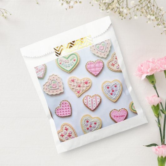Valentijnsdag hartkoekjes bedankzakje (Gezegeld)