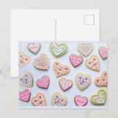 Valentijnsdag hartkoekjes briefkaart (Voorkant / Achterkant)