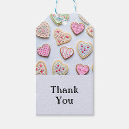 Valentijnsdag hartkoekjes cadeaulabel