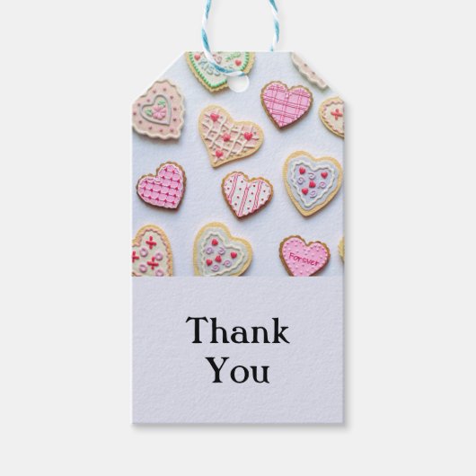 Valentijnsdag hartkoekjes cadeaulabel (Voorkant)