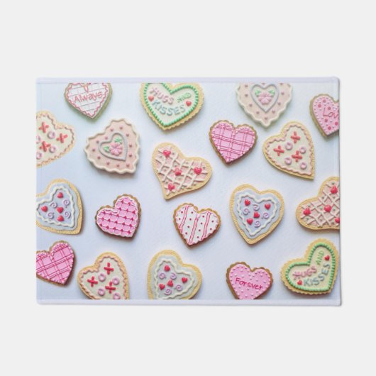 Valentijnsdag hartkoekjes         deurmat (Voorkant)