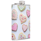 Valentijnsdag hartkoekjes heupfles (Rechts)