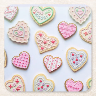 Valentijnsdag hartkoekjes   kartonnen onderzetters