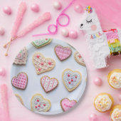 Valentijnsdag hartkoekjes        papieren bordje (Feest)