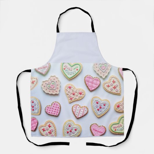 Valentijnsdag hartkoekjes schort (Voorkant)