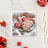 Valentijnsdag hartkoekjes servet (Insitu)