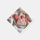 Valentijnsdag hartkoekjes servet (Hoek)