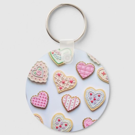 Valentijnsdag hartkoekjes sleutelhanger (Voorkant)