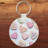 Valentijnsdag hartkoekjes sleutelhanger (Voorkant)