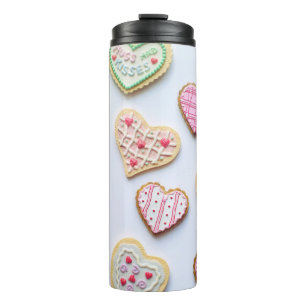 Valentijnsdag hartkoekjes thermosbeker