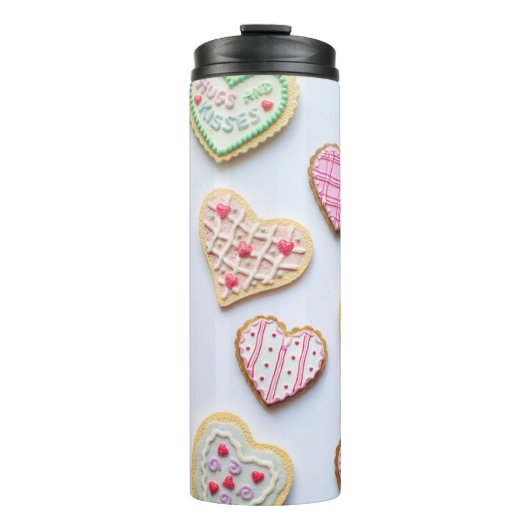 Valentijnsdag hartkoekjes thermosbeker (Voorkant)