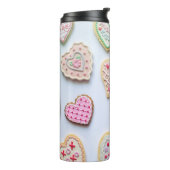 Valentijnsdag hartkoekjes thermosbeker (Gedraaid links)