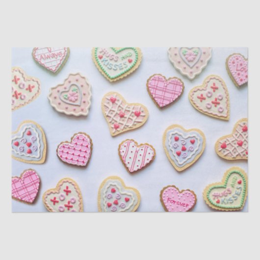 Valentijnsdag hartkoekjes tissuepapier (Voorkant)