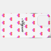 Valentijnsdag Hartpatronen Aangepaste naam Roze Case-Mate iPhone Case (Achterkant (horizontaal))