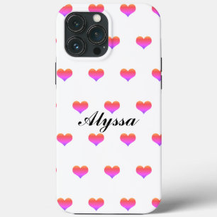 Valentijnsdag Hartpatronen Aangepaste naam Roze Case-Mate iPhone Case
