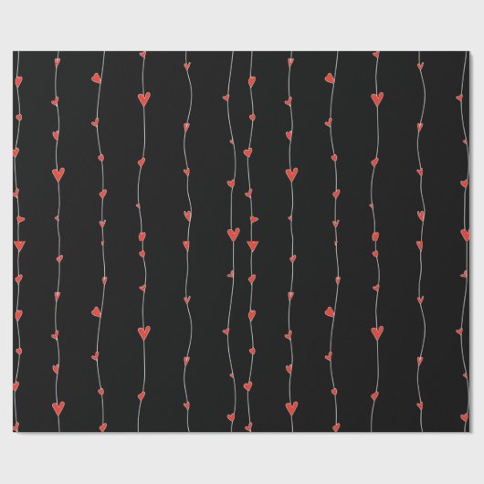Valentijnsdag hartpatroon cadeaupapier (Vlak)