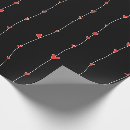 Valentijnsdag hartpatroon cadeaupapier (Hoek)