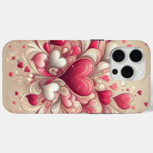 Valentijnsdag hartpatroon Case-Mate iPhone case (Achterkant (horizontaal))
