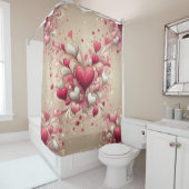 Valentijnsdag hartpatroon douchegordijn (In situ)