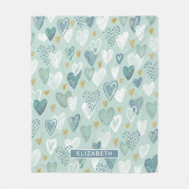 Valentijnsdag hartpatroon fleece deken