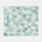 Valentijnsdag hartpatroon fleece deken (Voorkant (Horizontaal))