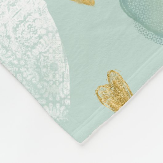 Valentijnsdag hartpatroon fleece deken (Hoek)