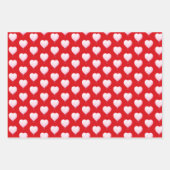 Valentijnsdag hartpatroon helderrood inpakpapier vel (Voorkant 2)