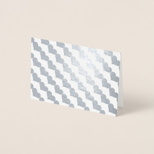 Valentijnsdag hartpatroon in zilveren olie folie kaarten (Voorkant)