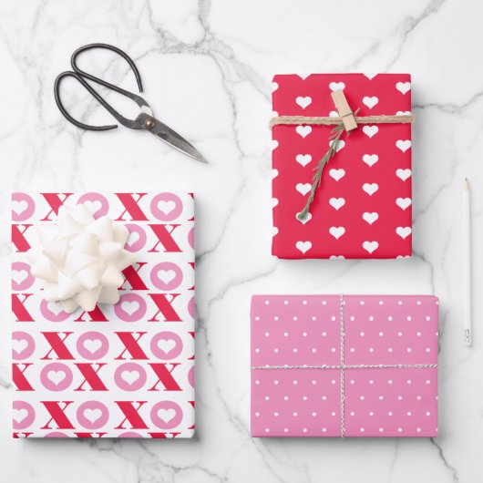 Valentijnsdag hartpatroon inpakpapier vel (Voorkant)