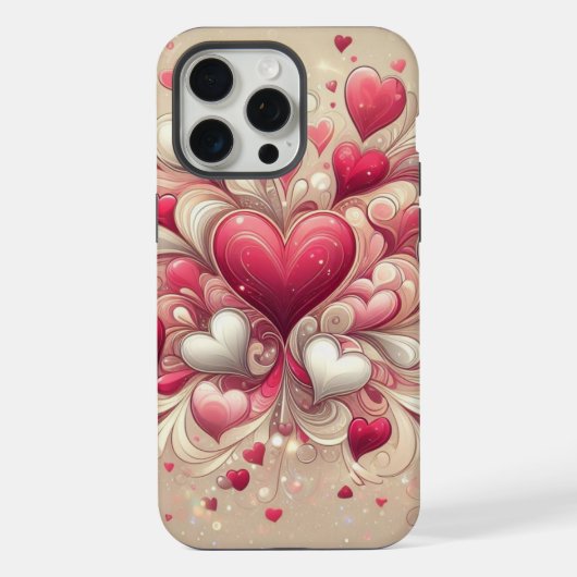 Valentijnsdag hartpatroon iPhone hoesje (Achterkant)