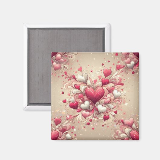 Valentijnsdag hartpatroon magneet (Voorkant / Achterkant)