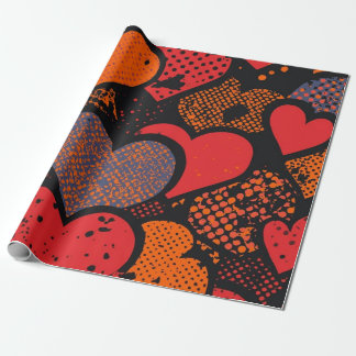 Valentijnsdag Hartpatroon – Retro Pop Art Cadeaupapier