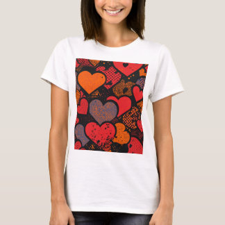 Valentijnsdag Hartpatroon – Retro Pop Art T-shirt