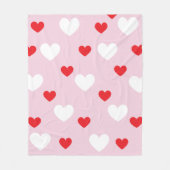 Valentijnsdag Hartpatroon Roze Rood Wit Fleece Deken (Voorkant)