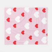Valentijnsdag Hartpatroon Roze Rood Wit Fleece Deken (Voorkant (Horizontaal))