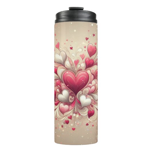 Valentijnsdag hartpatroon thermosbeker (Voorkant)