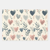 Valentijnsdag hartpatroonmix inpakpapier vel (Voorkant 3)