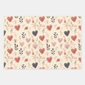 Valentijnsdag hartpatroonmix inpakpapier vel (Voorkant)