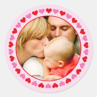 Valentijnsdag hartrand Rond-cirkeltje Ronde Sticker