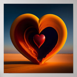 Valentijnsdag hartsharing Helder gepersonaliseerde Poster