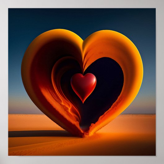 Valentijnsdag hartsharing Helder gepersonaliseerde Poster (Voorkant)