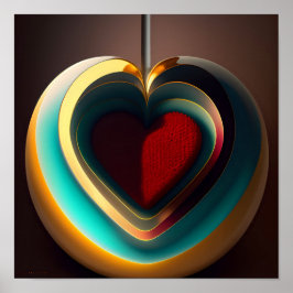 Valentijnsdag hartsharing Helder gepersonaliseerde Poster