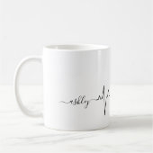 Valentijnsdag hartslag Art Pug Breed Dog Koffiemok (Links)